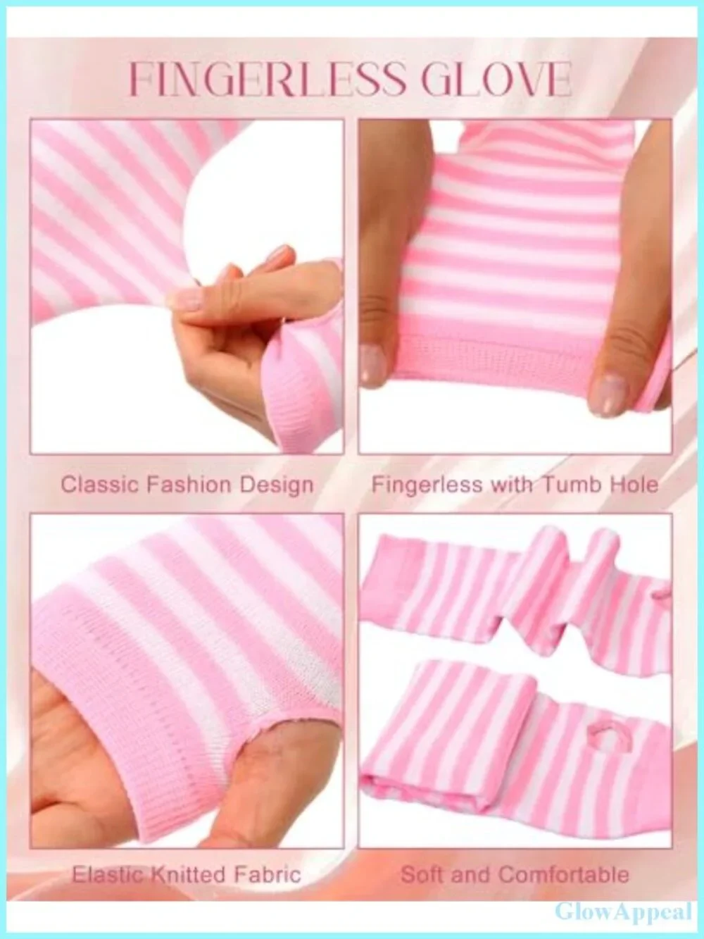 Fingerless Arm Sleeves Women UV Protection Gloves Knit Polyester Spandex